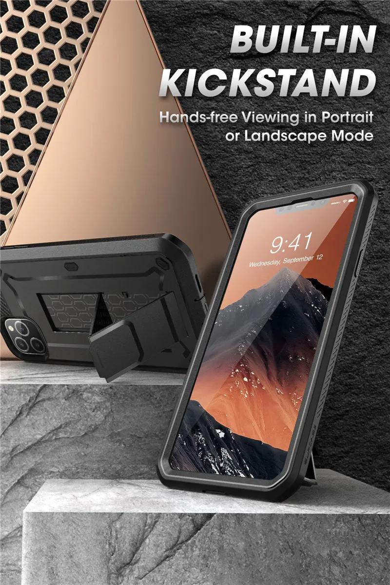 For iPhone 11 Pro Max Case 6.5" (2019)  Full-Body Rugged Holster Cover with Built-in Screen Protector & Kickstand