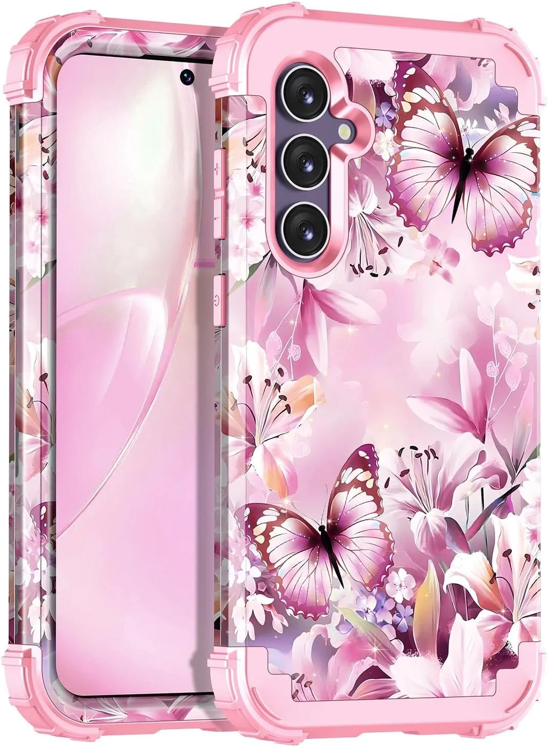 Galaxy S24 5G Case,Three Layer Heavy Duty Sturdy Shockproof Full Body Protection Rugged Hard PC Soft TPU Bumper Case