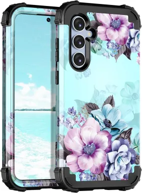 Galaxy S24 5G Case,Three Layer Heavy Duty Sturdy Shockproof Full Body Protection Rugged Hard PC Soft TPU Bumper Case
