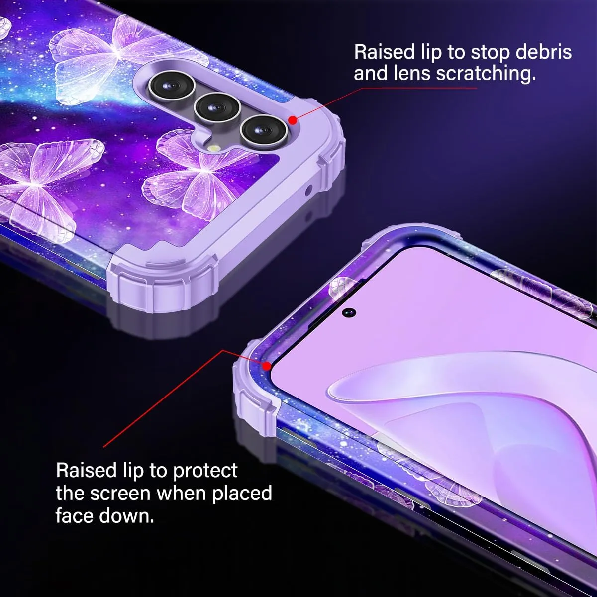 Galaxy S24 5G Case,Three Layer Heavy Duty Sturdy Shockproof Full Body Protection Rugged Hard PC Soft TPU Bumper Case