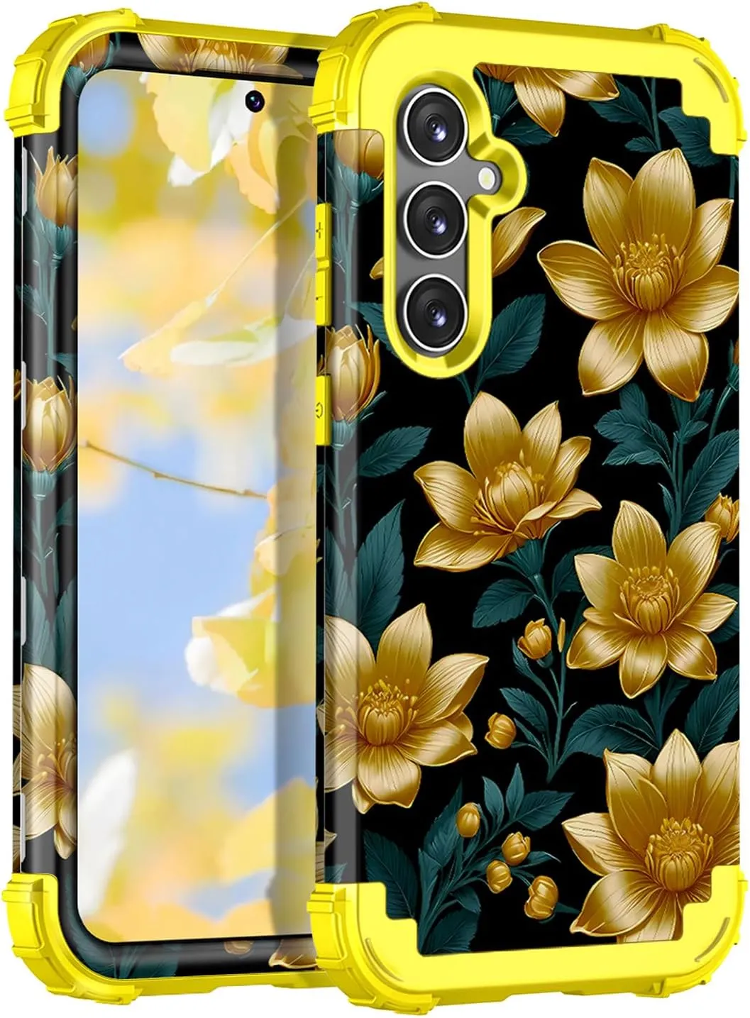 Galaxy S24 5G Case,Three Layer Heavy Duty Sturdy Shockproof Full Body Protection Rugged Hard PC Soft TPU Bumper Case