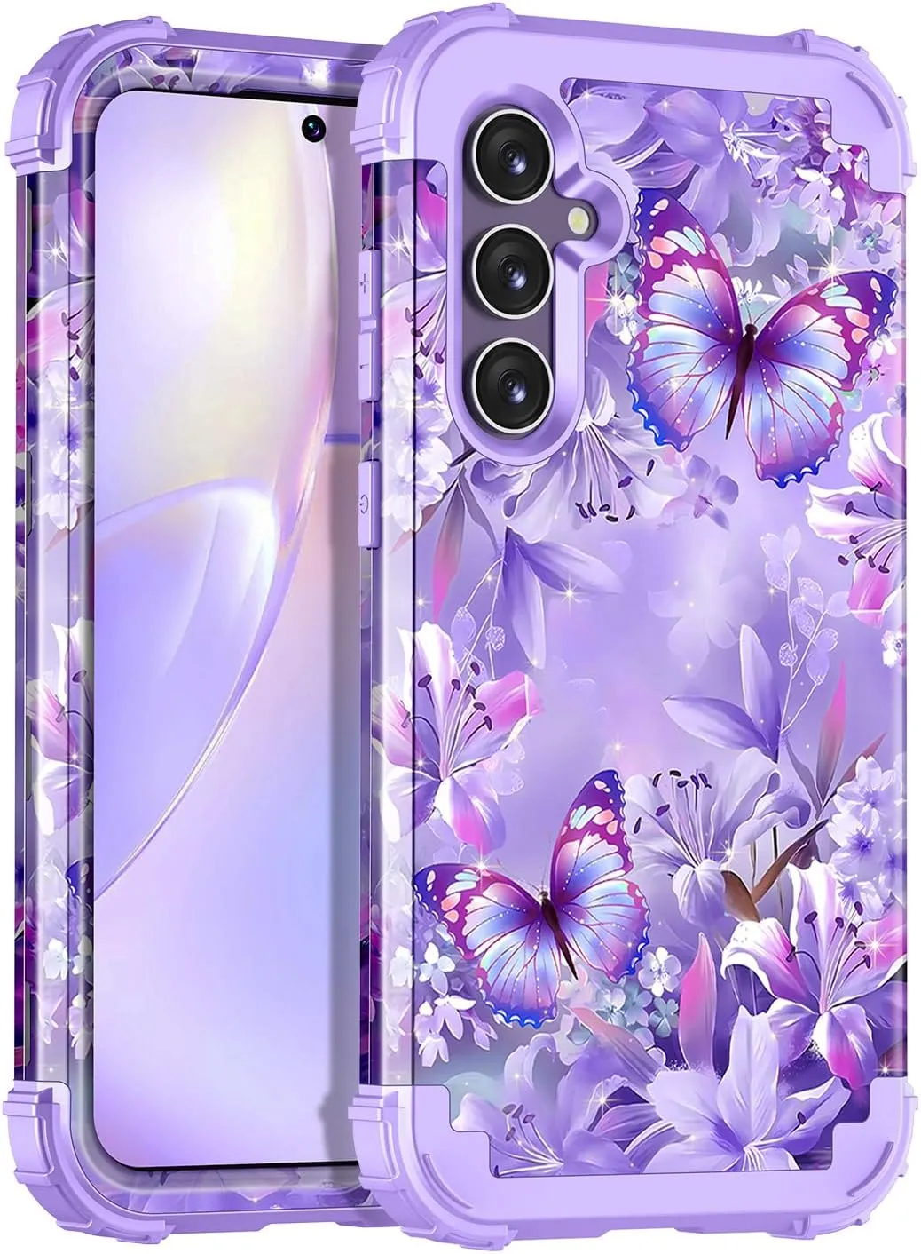 Galaxy S24 5G Case,Three Layer Heavy Duty Sturdy Shockproof Full Body Protection Rugged Hard PC Soft TPU Bumper Case
