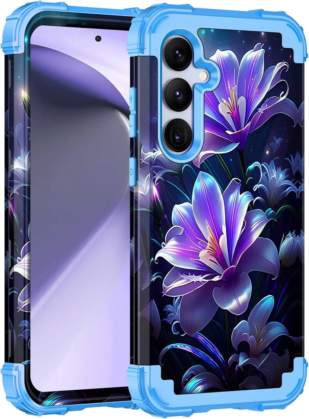 Galaxy S24 5G Case,Three Layer Heavy Duty Sturdy Shockproof Full Body Protection Rugged Hard PC Soft TPU Bumper Case