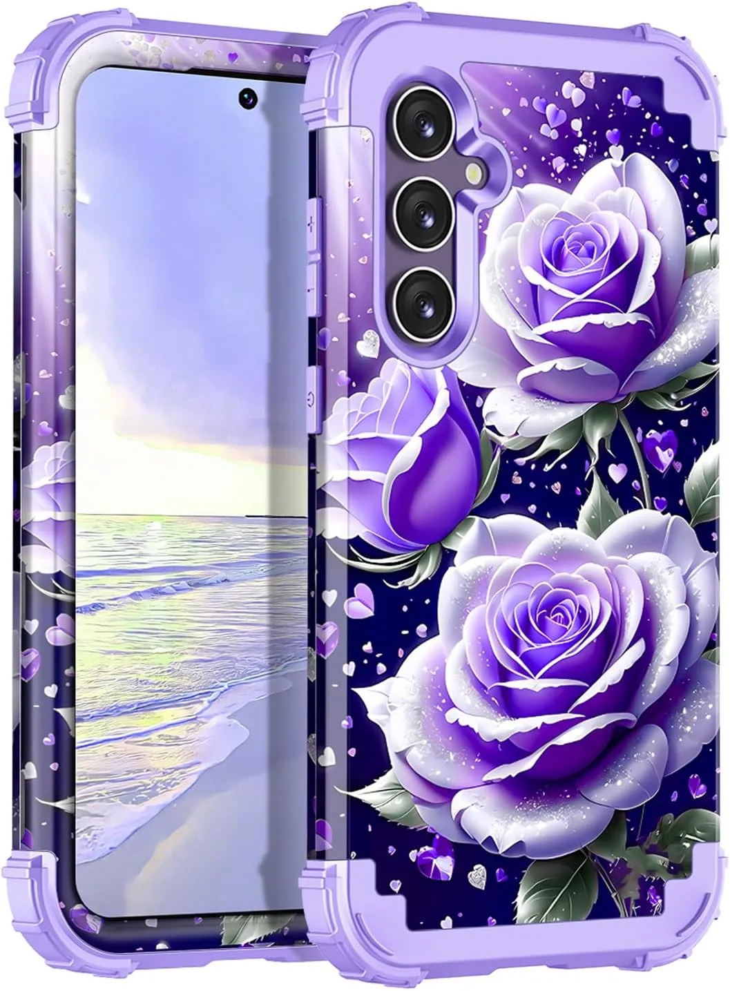 Galaxy S24 5G Case,Three Layer Heavy Duty Sturdy Shockproof Full Body Protection Rugged Hard PC Soft TPU Bumper Case