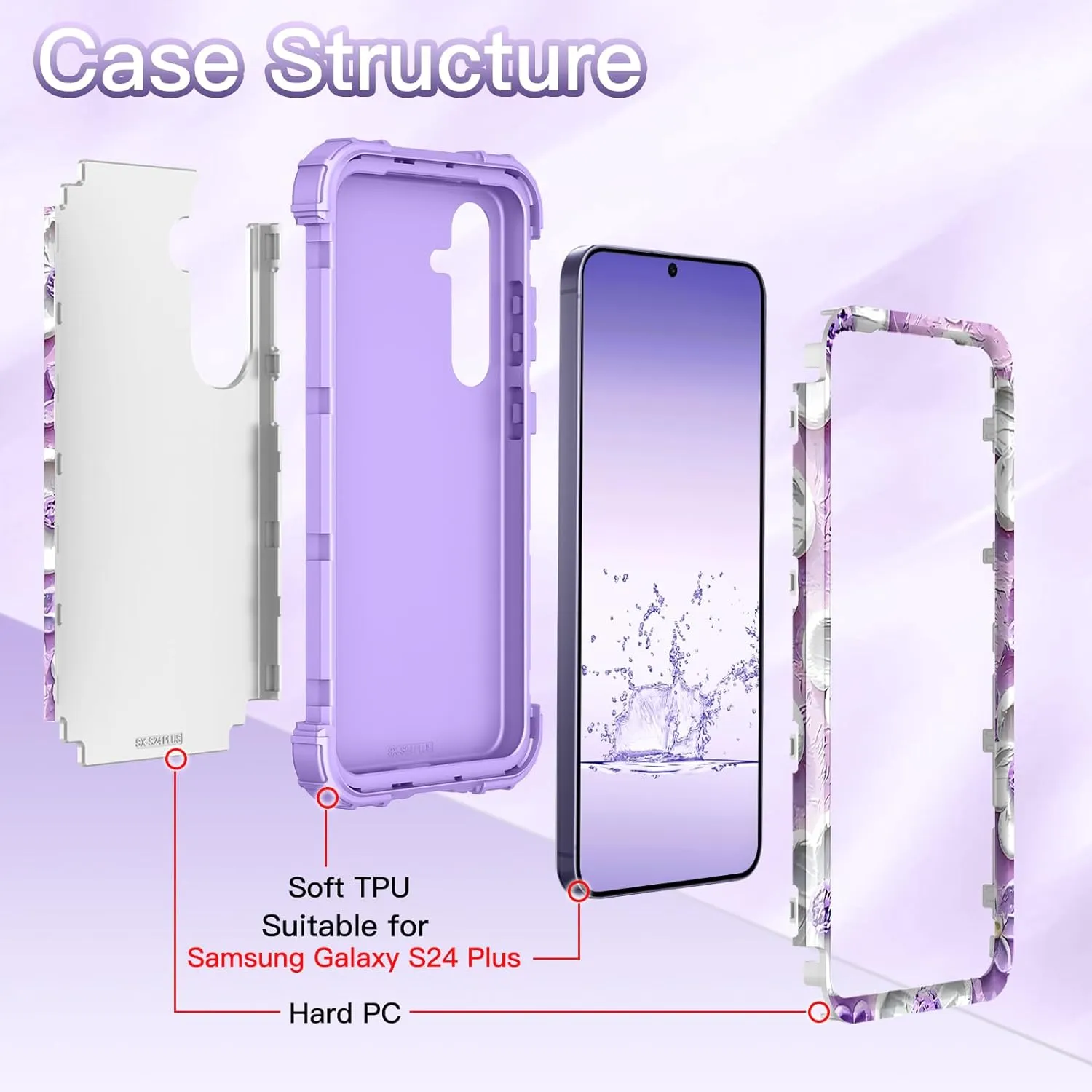Galaxy S24 Plus 5G Shockproof 3 in 1 Heavy Duty Hybrid Protective Cover Case