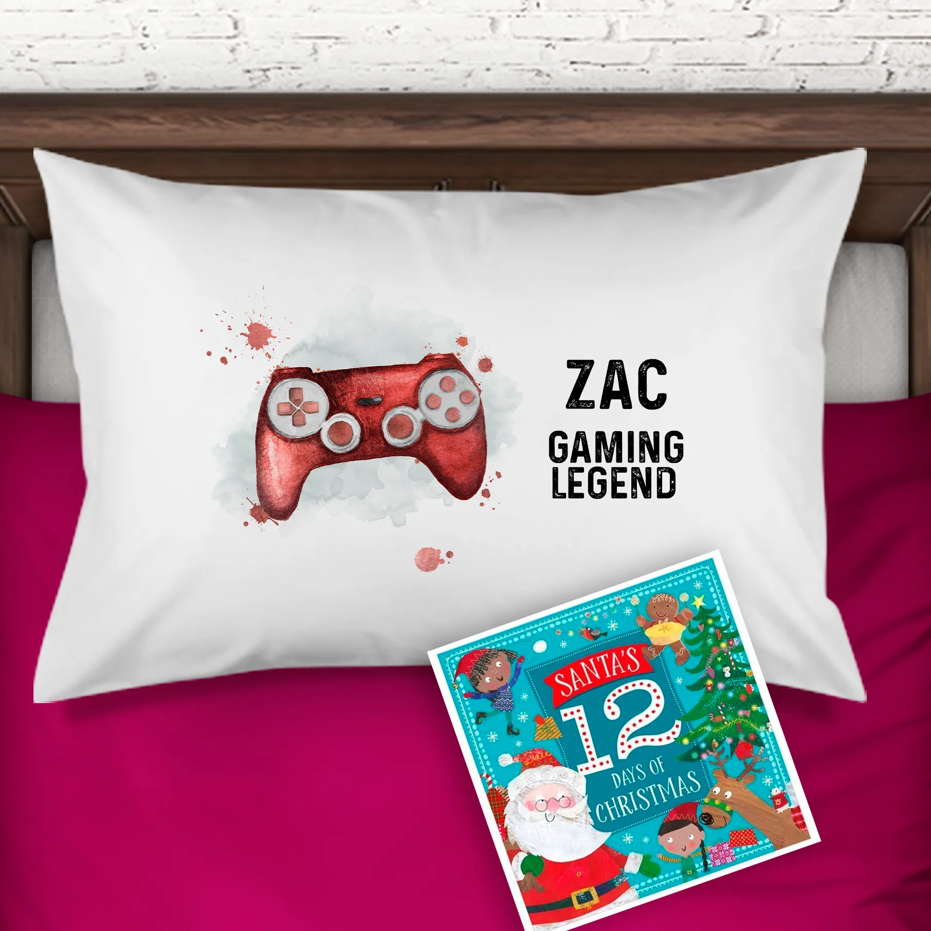 Gaming Legend Personalised Christmas Eve Pillow Case & Book