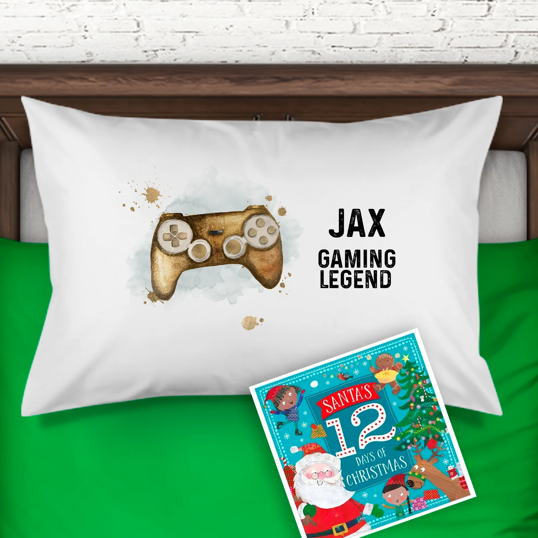Gaming Legend Personalised Christmas Eve Pillow Case & Book