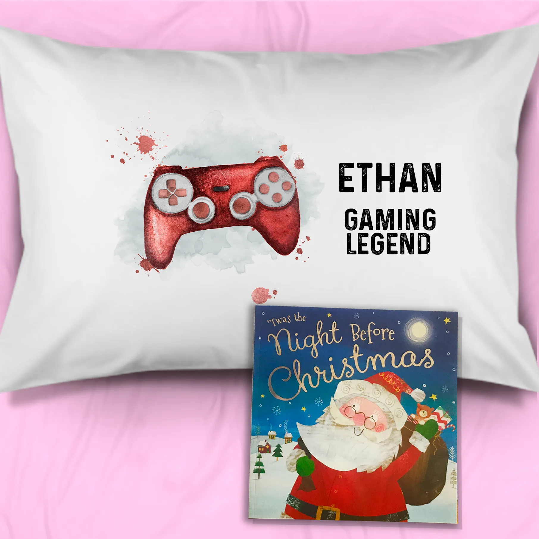 Gaming Legend Personalised Christmas Eve Pillow Case & Book