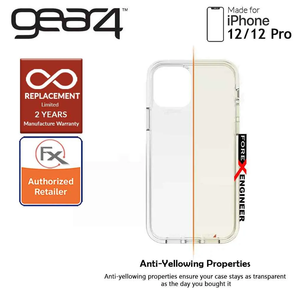 Gear4 Crystal Palace for iPhone 12 - 12 Pro  5G 6.1" - D3O Material Technology - Drop Resistant Up to 4 meters (Clear) (Barcode : 840056127999 )