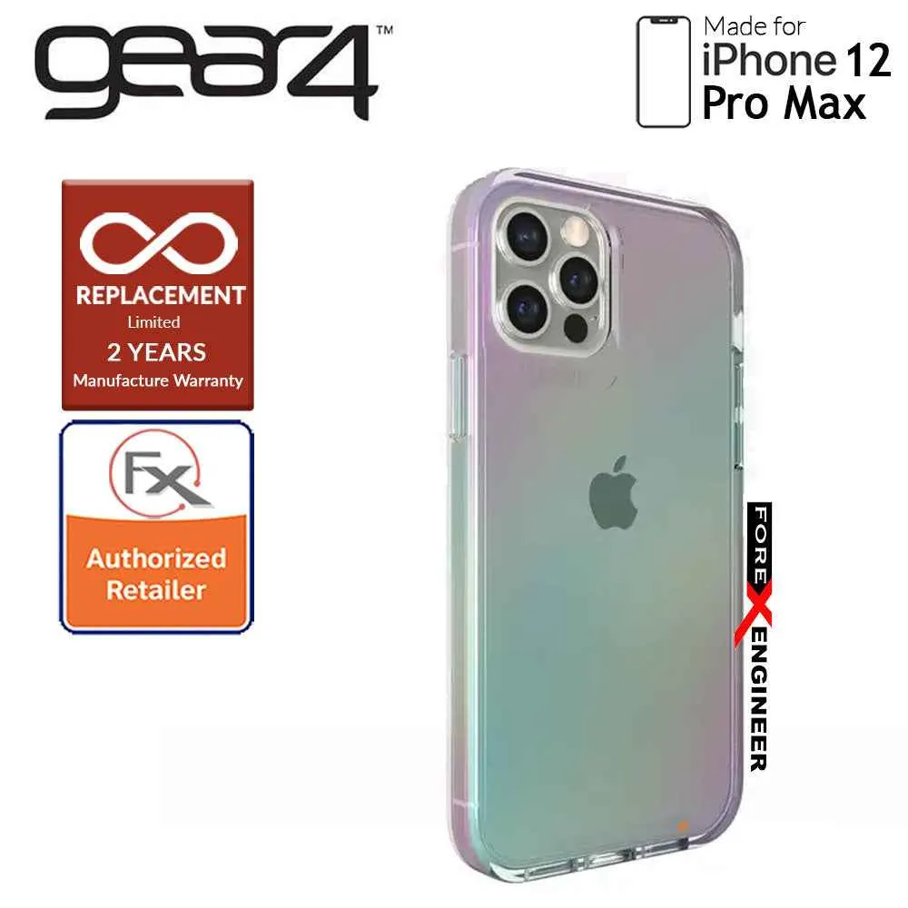 Gear4 Crystal Palace for iPhone 12 Pro Max 5G 6.7" - D3O Material Technology - Drop Resistant Up to 4 meters (Iridescent) (Barcode : 840056128224 )