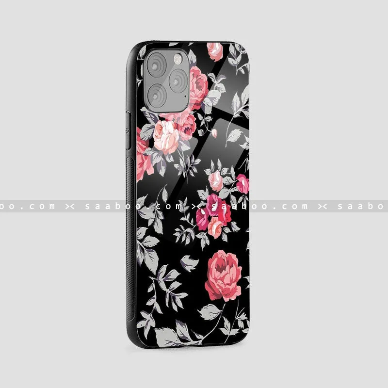 Glass Case With Peach Flower