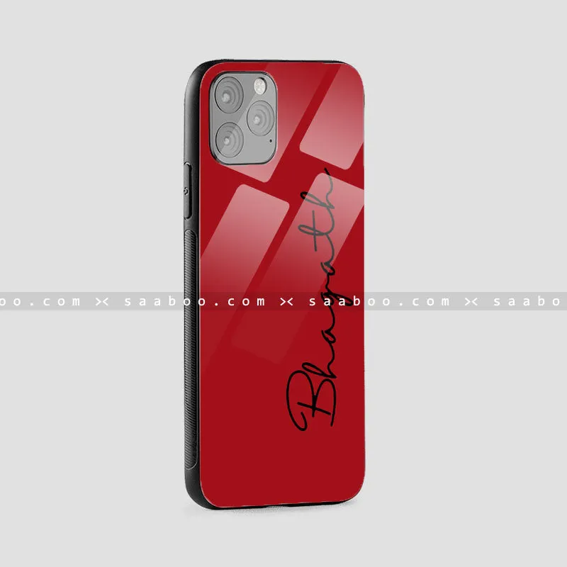 Glass Case With Red Color Name