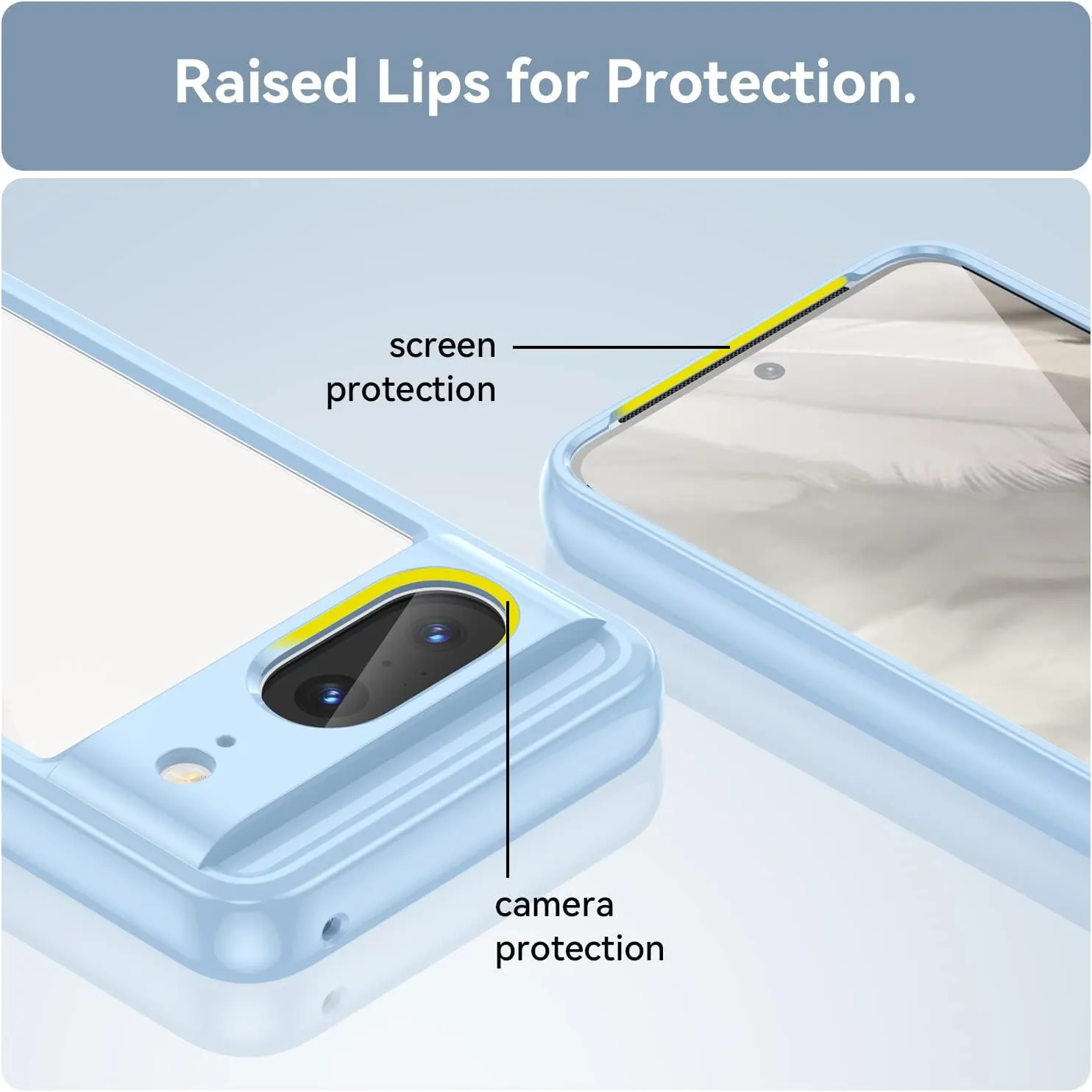 Google 8 Case HD Screen Protector Soft Bumper Crystal PC Hard Back Shockproof Cover Cases