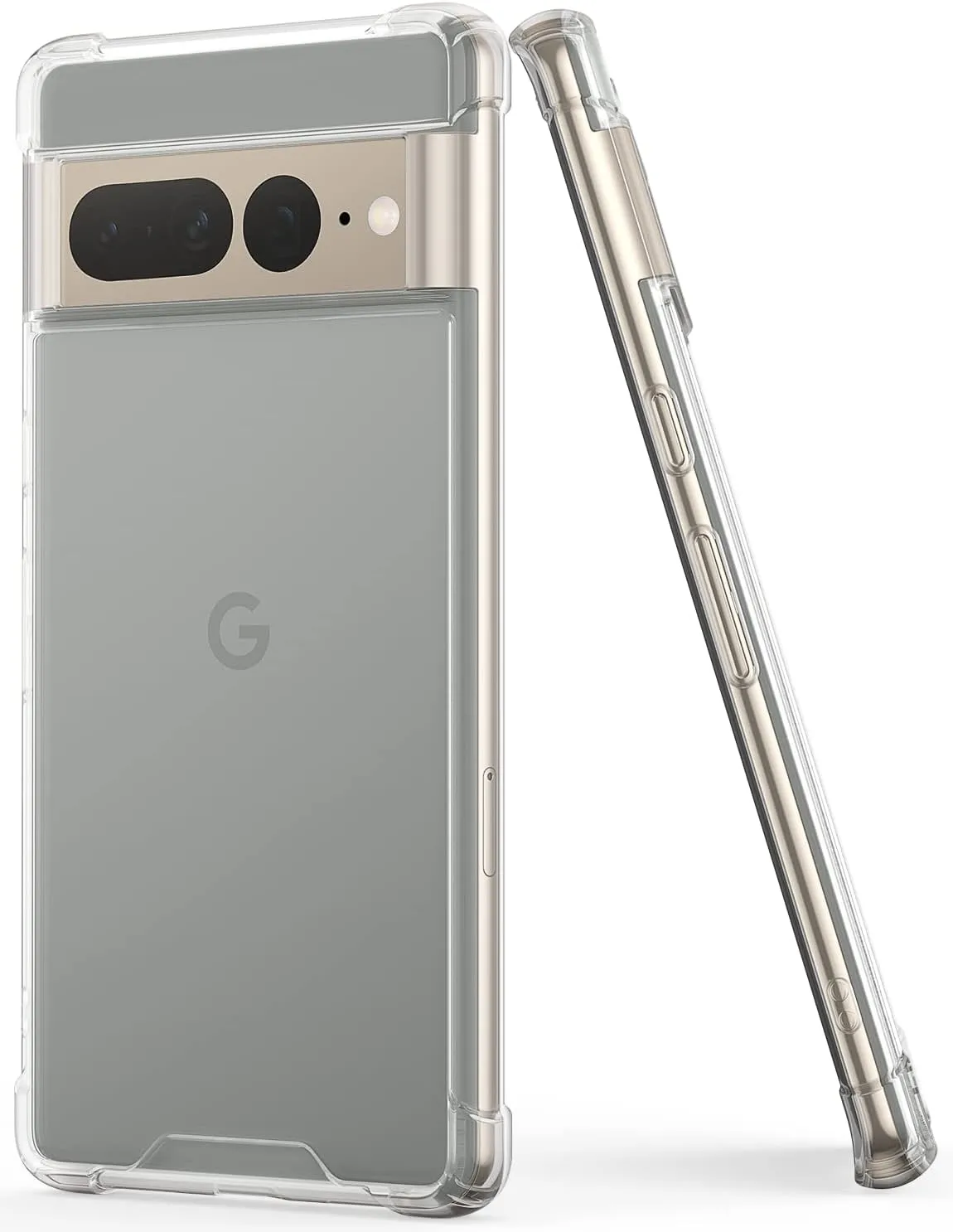 Google Pixel 7 Pro Case, Clear Cute Gradient Slim Phone Case Cover Blue Pink