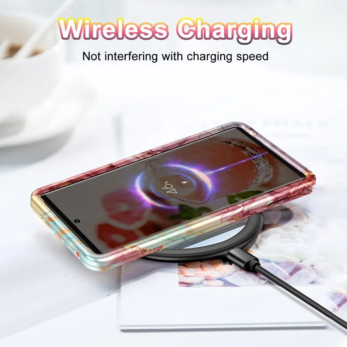 Google Pixel 7 Pro Marble Case | 3 in 1 Heavy Duty Cover