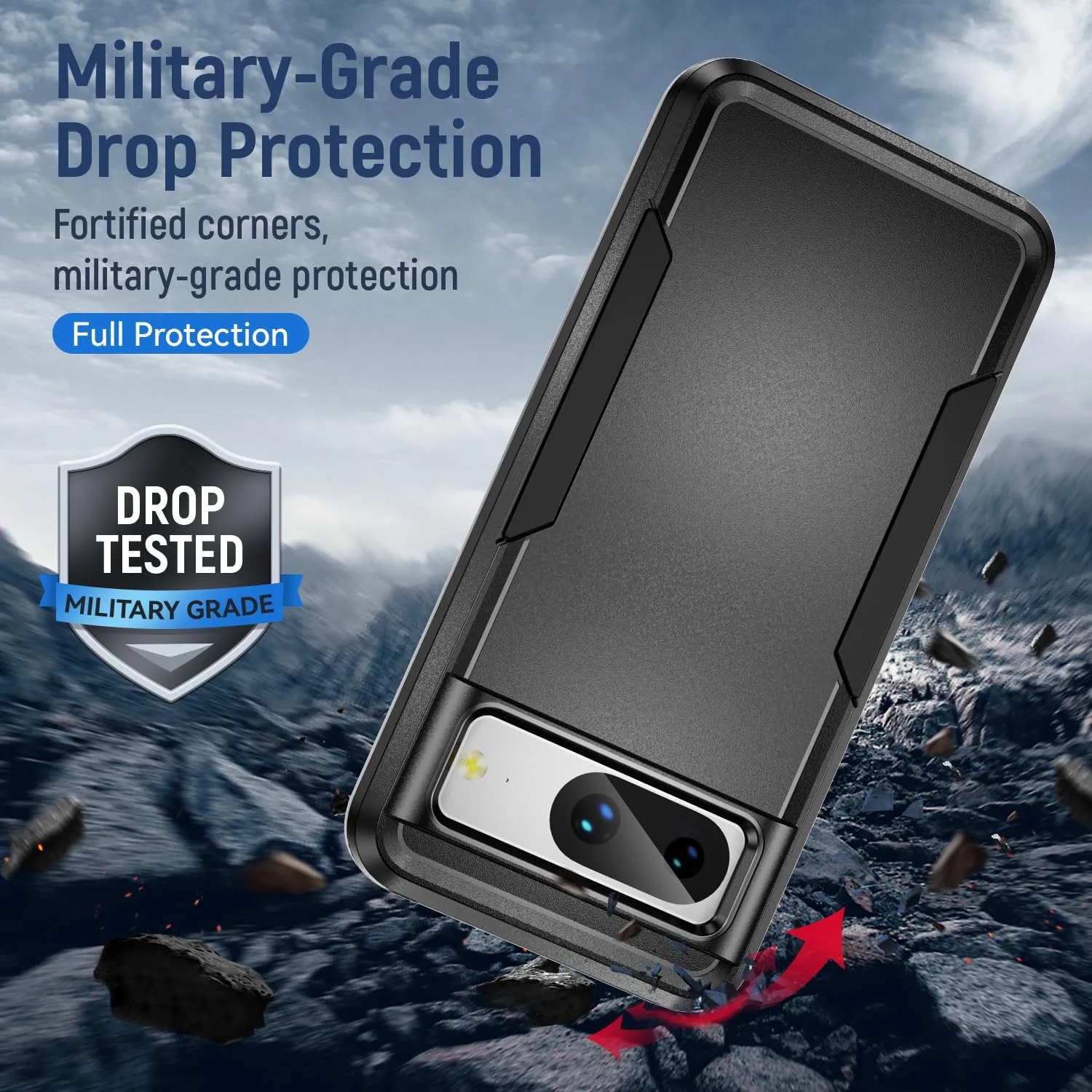 Google Pixel 8 Case Screen Protector Heavy-Duty Tough Rugged Shockproof Protective Case