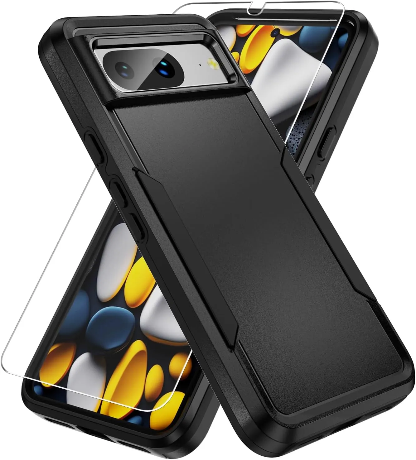 Google Pixel 8 Case Screen Protector Heavy-Duty Tough Rugged Shockproof Protective Case