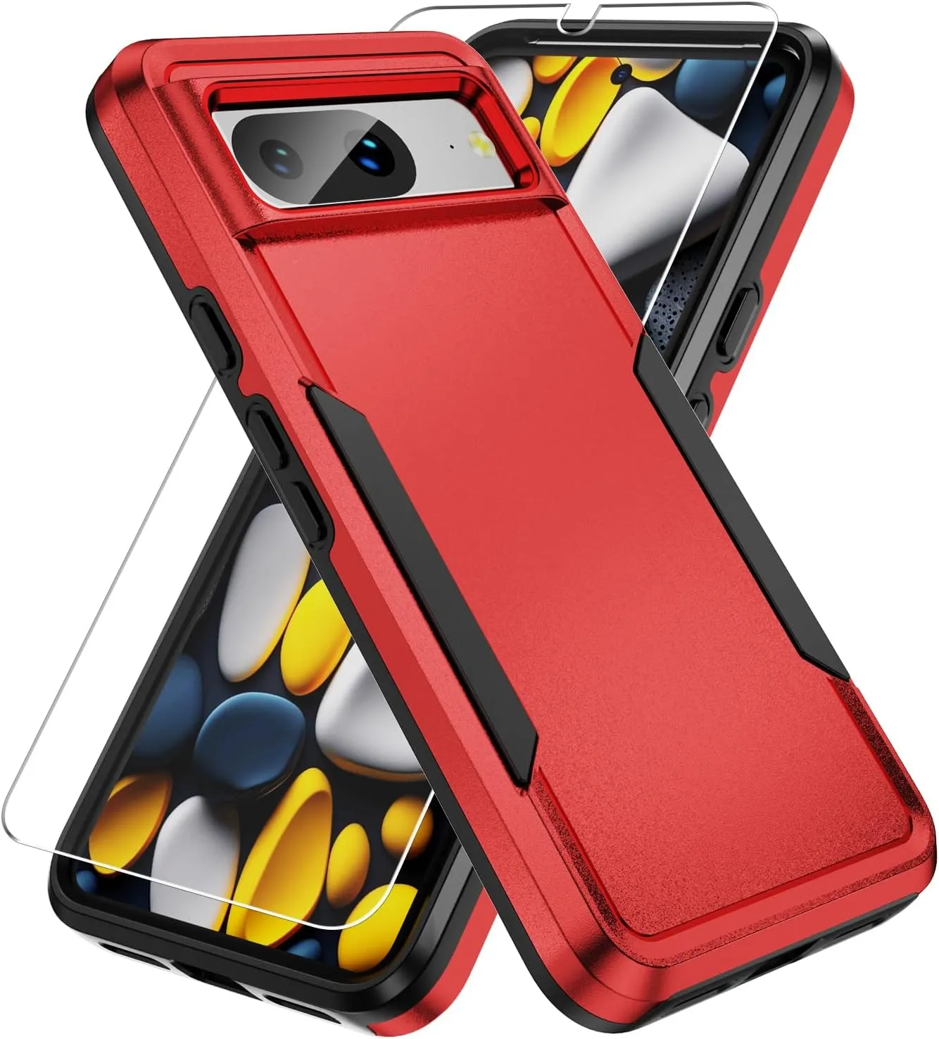 Google Pixel 8 Case Screen Protector Heavy-Duty Tough Rugged Shockproof Protective Case