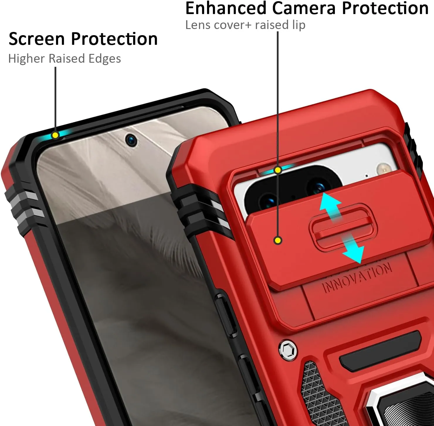 Google Pixel 8 Case Slide Camera Cover Drop Tested  Kickstand Phone Case