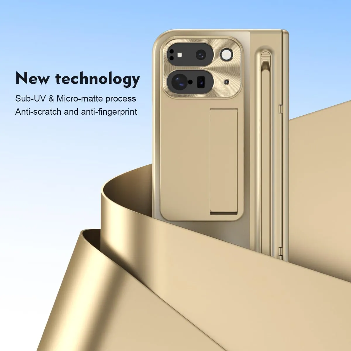 Google Pixel 9 Pro Fold Case Black Stylus & Pen Holder Google Pixel 9 Pro Kickstand Protective Case