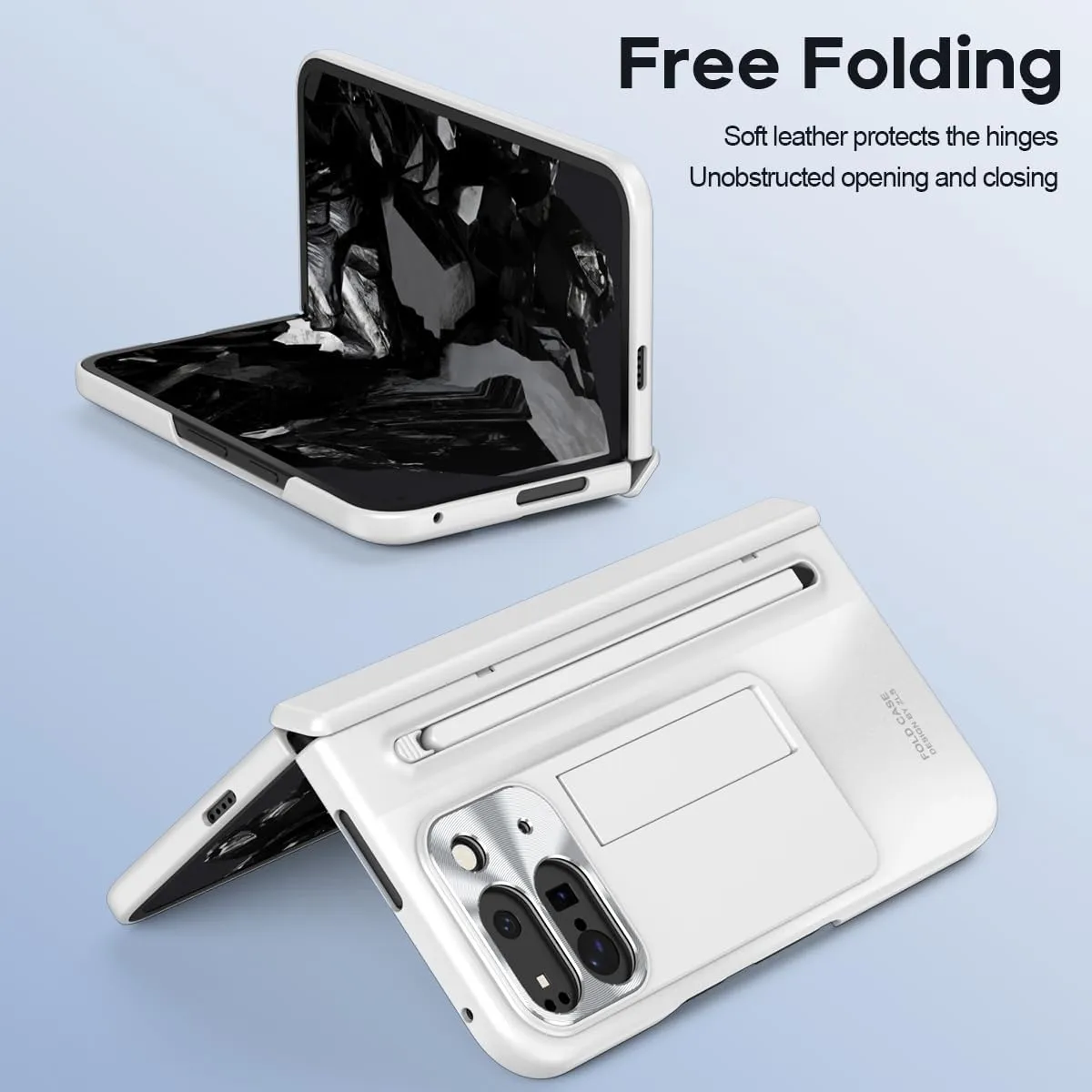 Google Pixel 9 Pro Fold Case Black Stylus & Pen Holder Google Pixel 9 Pro Kickstand Protective Case