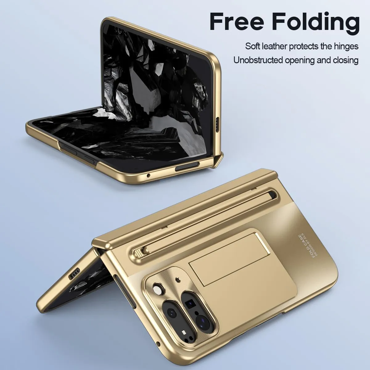 Google Pixel 9 Pro Fold Case Black Stylus & Pen Holder Google Pixel 9 Pro Kickstand Protective Case