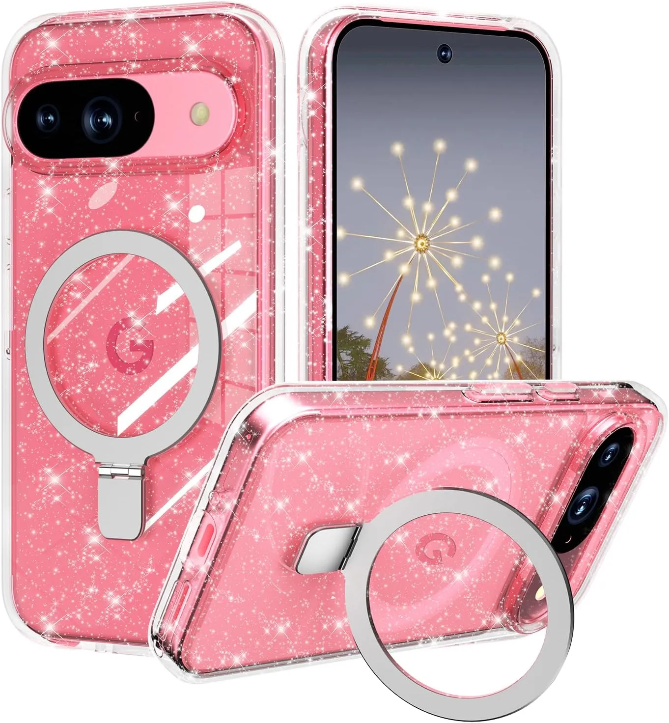 Google Pixel 9 Pro XL Glitter Ring Case