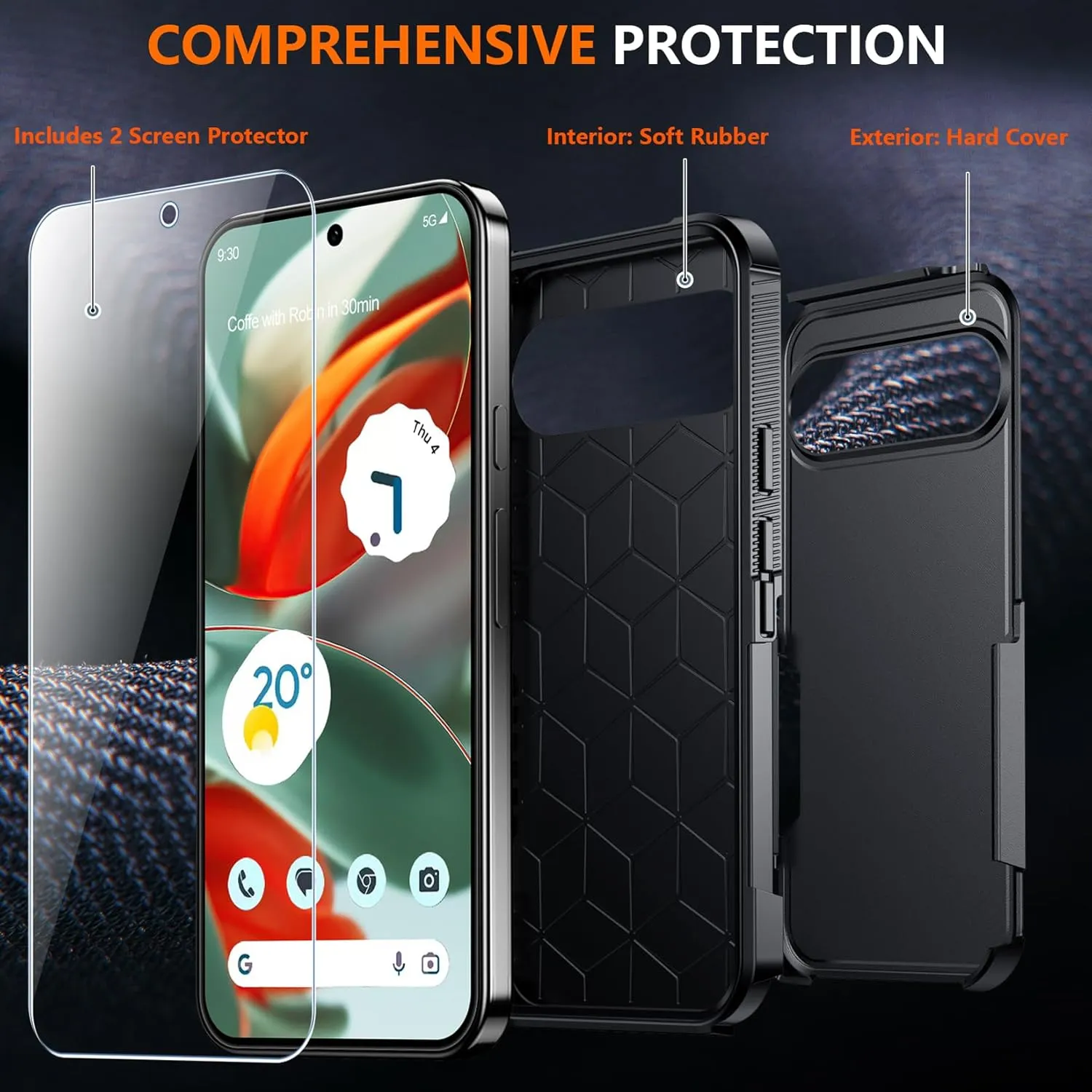 Google Pixel 9 Pro XL Heavy Duty Shockproof Phone Case