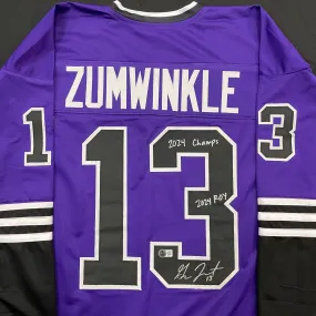 Grace Zumwinkle Autographed Purple Pro-Style Jersey w/ 2024 Champs and 2024 ROY Inscriptions