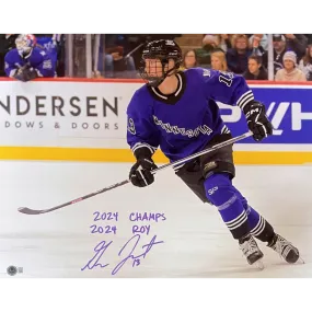 Grace Zumwinkle Autographed PWHL Minnesota 16x20 Photo w/ 2024 Champs & 2024 ROY Inscriptions