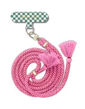 Green Check Universal Phone Hitch   Tassel Rope