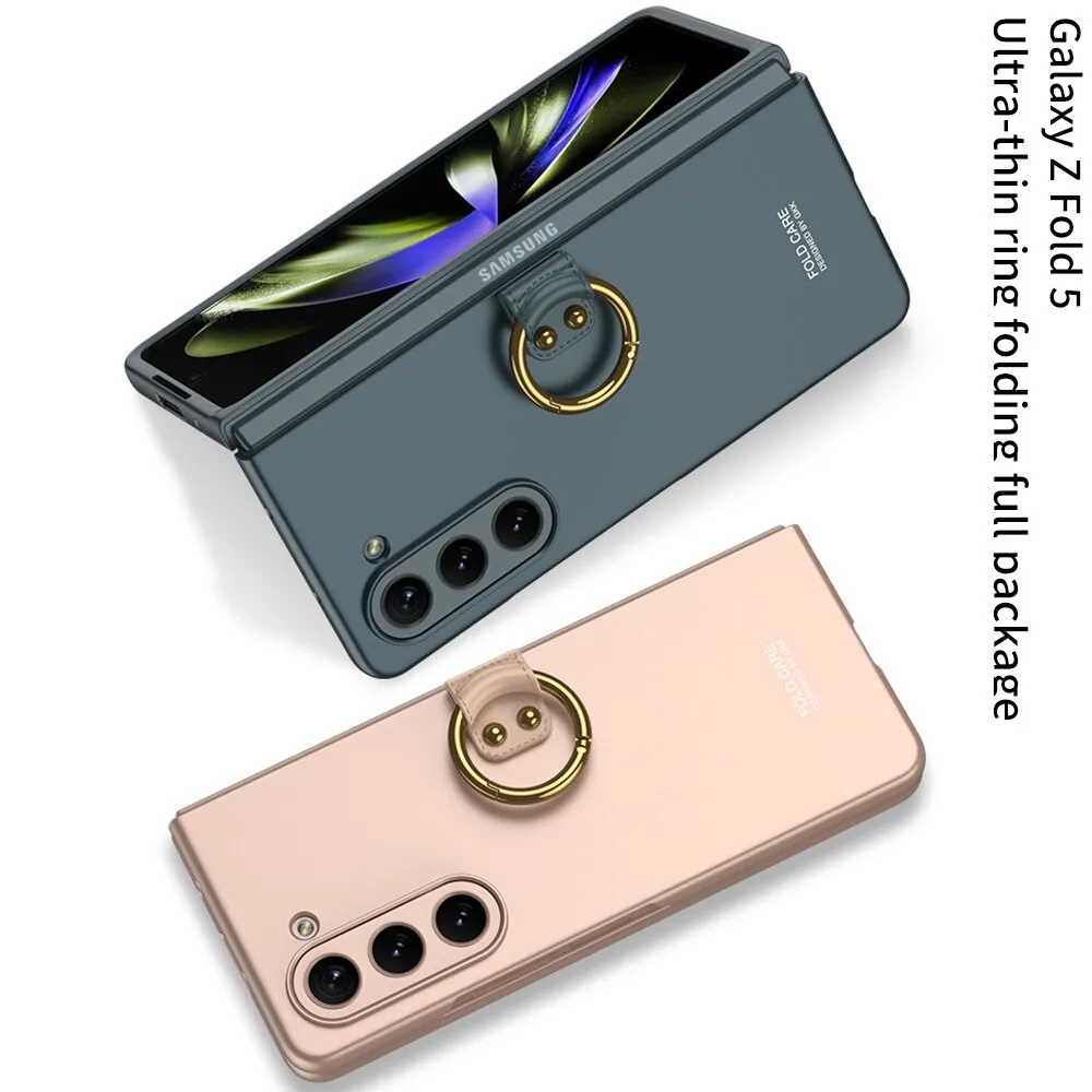 Hard PC Matte Phone Case With Ring Holder For Galaxy Z Fold6
