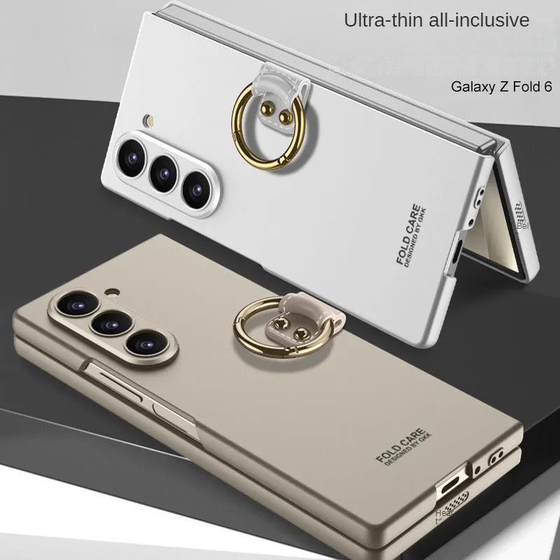 Hard PC Matte Phone Case With Ring Holder For Galaxy Z Fold6