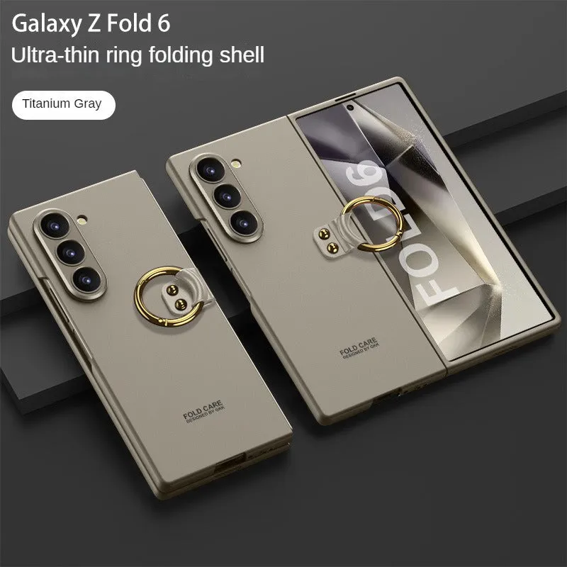 Hard PC Matte Phone Case With Ring Holder For Galaxy Z Fold6