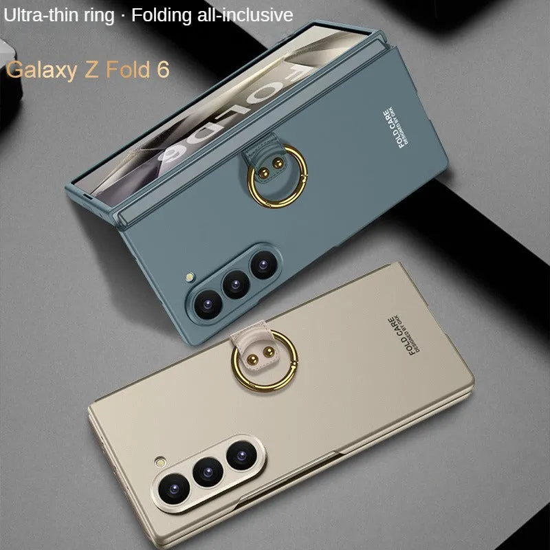 Hard PC Matte Phone Case With Ring Holder For Galaxy Z Fold6