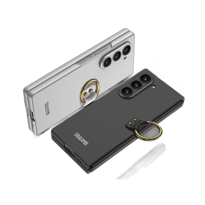 Hard PC Matte Phone Case With Ring Holder For Galaxy Z Fold6