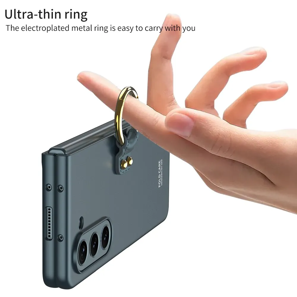 Hard PC Matte Phone Case With Ring Holder For Galaxy Z Fold6