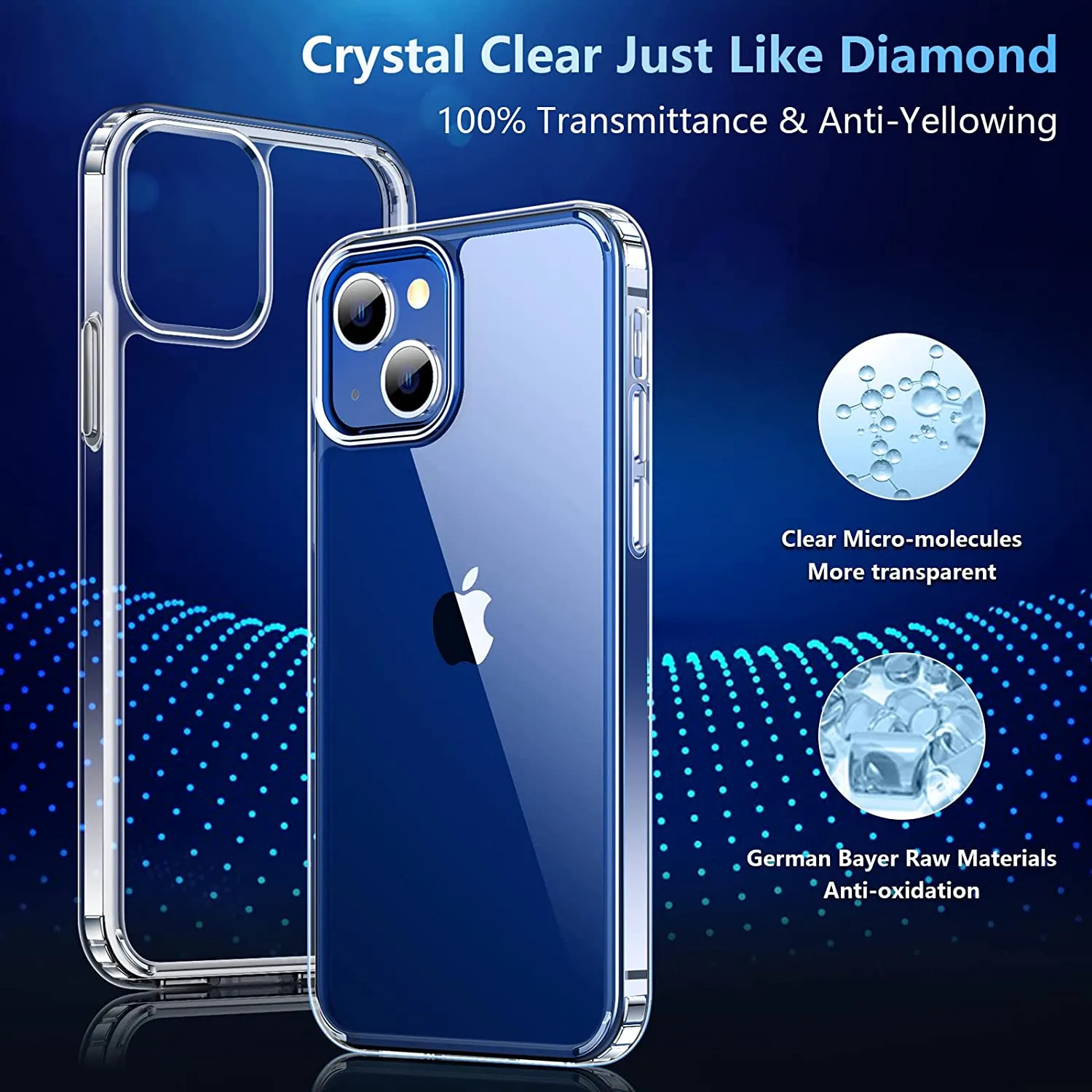 iPhone 14 Case Hard PC Back & Flexible Bumper Shockproof Phone Case