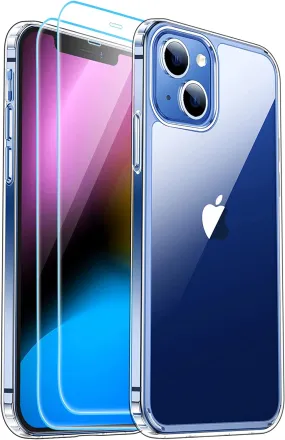 iPhone 14 Case Hard PC Back & Flexible Bumper Shockproof Phone Case