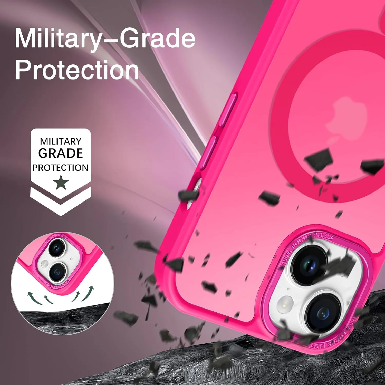 iPhone 15 Plus Case Translucent Matte Slim Shockproof Magnetic Phone case