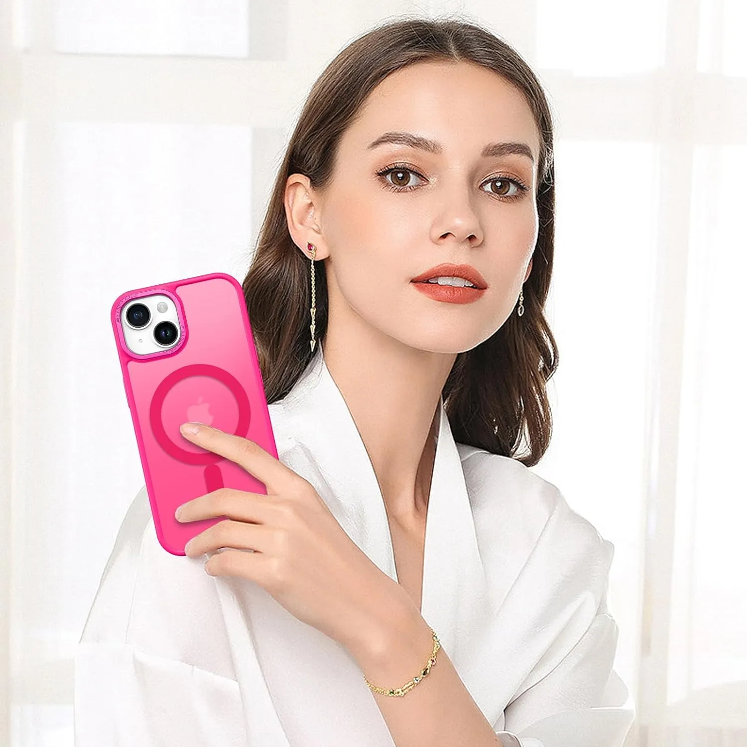 iPhone 15 Plus Case Translucent Matte Slim Shockproof Magnetic Phone case