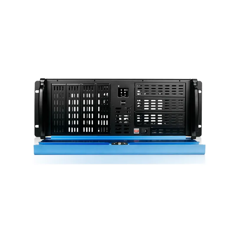 iStarUSA D2-407-BL-50R8P8 4U Compact Stylish Rackmount Chassis with 500W Redundant Power Supply