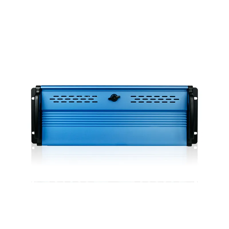 iStarUSA D2-407-BL-50R8P8 4U Compact Stylish Rackmount Chassis with 500W Redundant Power Supply