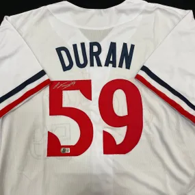 Jhoan Duran Autographed White Pro-Style Jersey