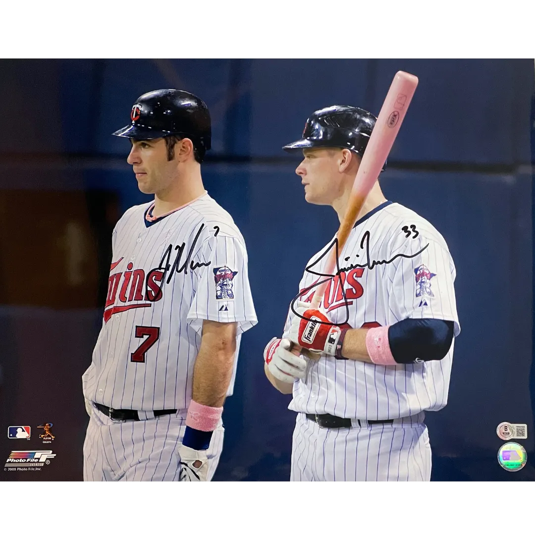 Joe Mauer and Justin Morneau Autographed 16x20 Photo