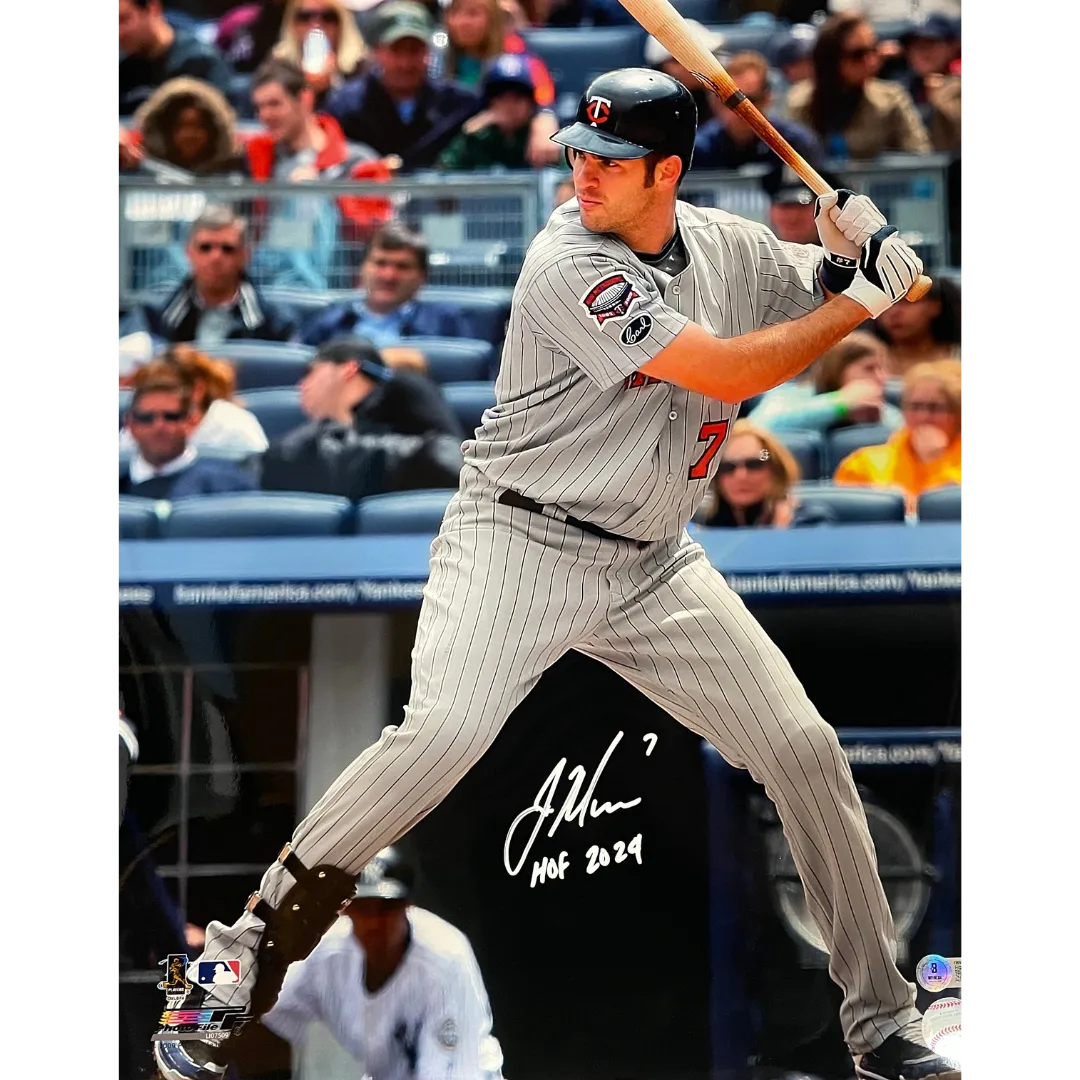 Joe Mauer Autographed 16x20 Photo w/ HOF 2024 Inscription