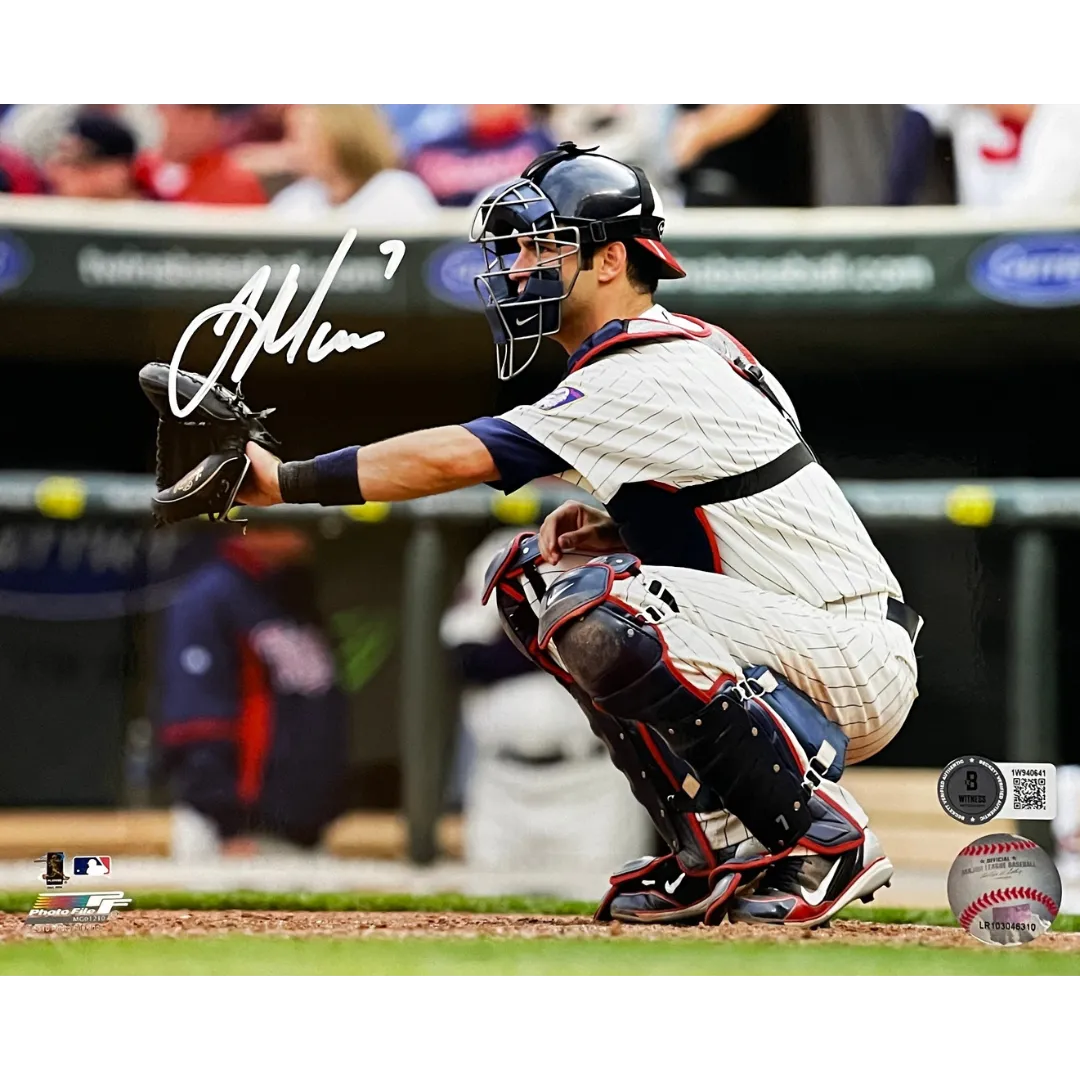 Joe Mauer Autographed Catching 8x10 Photo