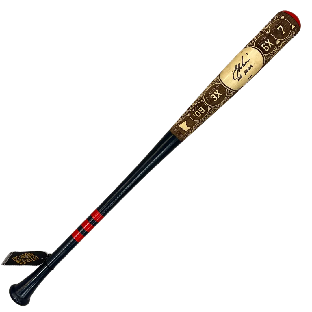 Joe Mauer Autographed Fan HQ Exclusive Pillbox Bat w/ HOF 2024 Inscription (Numbered Edition)