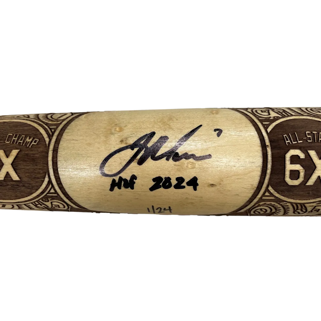 Joe Mauer Autographed Fan HQ Exclusive Pillbox Bat w/ HOF 2024 Inscription (Numbered Edition)