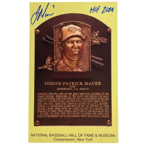 Joe Mauer Autographed Hall of Fame Postcard w/ HOF 2024 Inscription